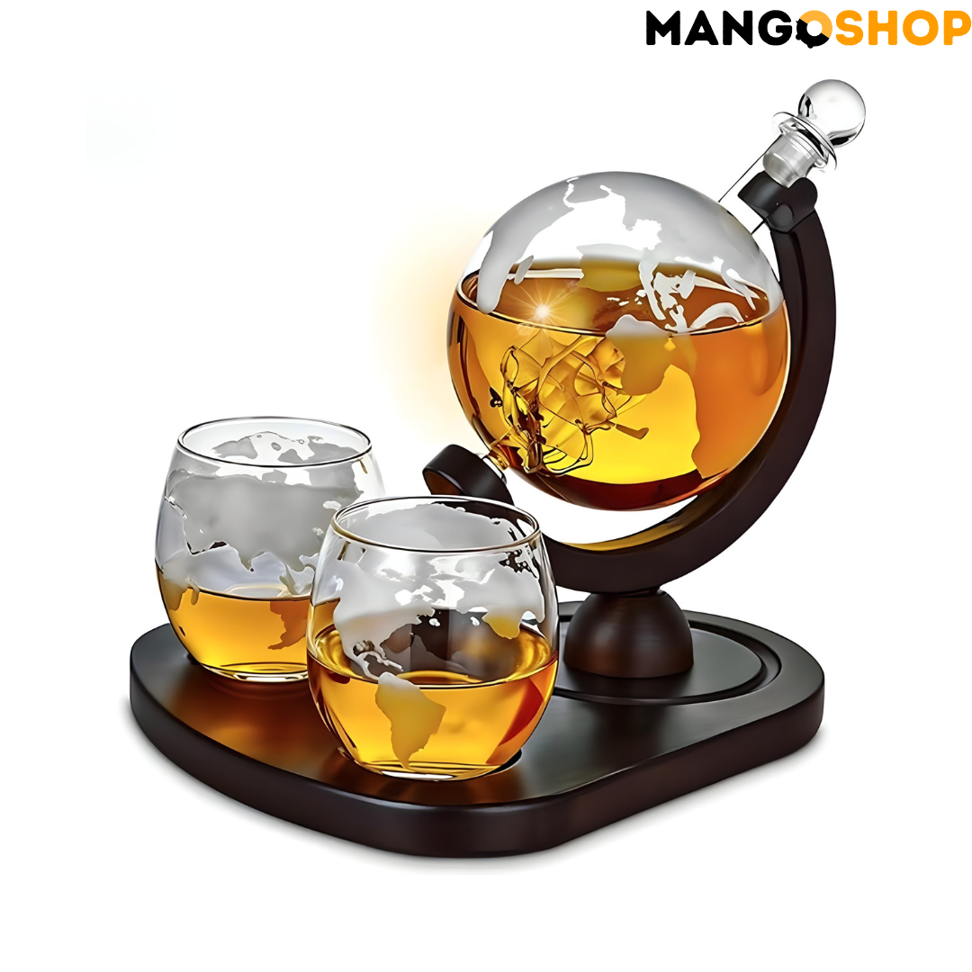 Globus dekanter sa čašama za viski
