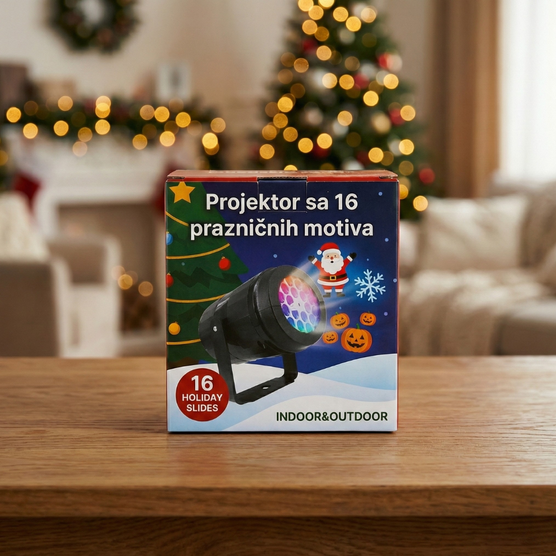 Projektor sa 16 prazničnih motiva