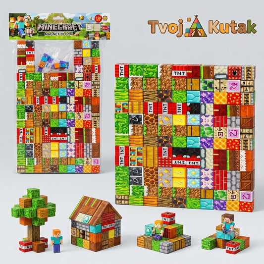 Minecraft Magnetne Kocke (150 Komada)
