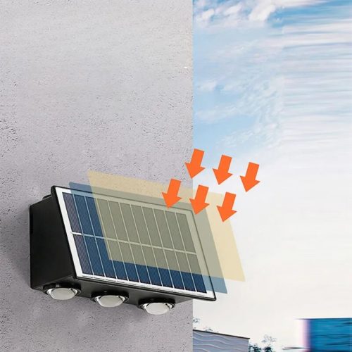 LED solarna dvostrana zidna lampa – 4 kom