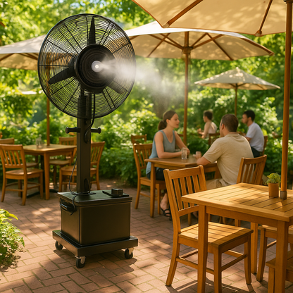 Ventilator sa raspršivačem vode - za kafiće, restorane, bašte