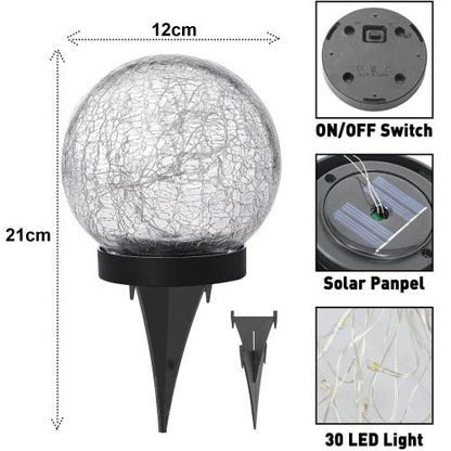 Solarna LED kugla za baštu i dvorište