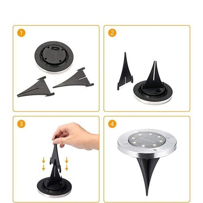 LED solarni diskovi za dvorište – Set od 4 komada