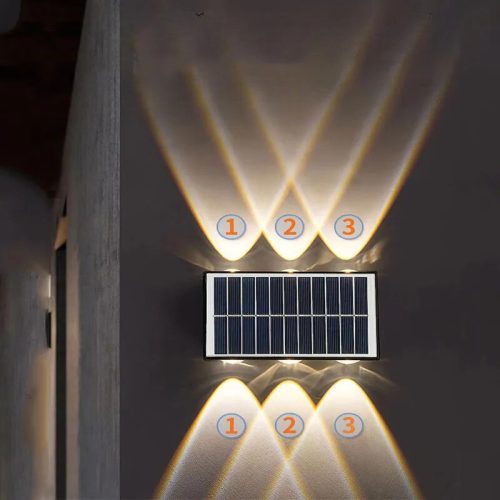 LED solarna dvostrana zidna lampa – 4 kom