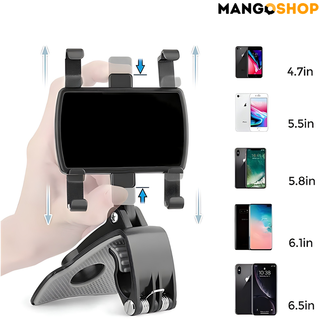 Auto držač za telefon sa štipaljkom za sigurno pričvršćivanje – 360° rotacija