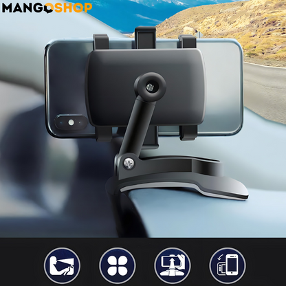 Auto držač za telefon sa štipaljkom za sigurno pričvršćivanje – 360° rotacija