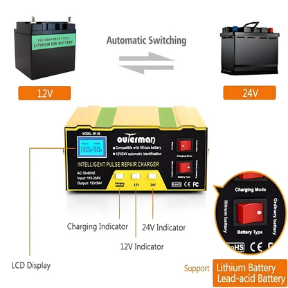Automatski punjač akumulatora 12–24V