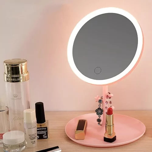 Kompaktno ogledalo za šminkanje sa LED svetlom