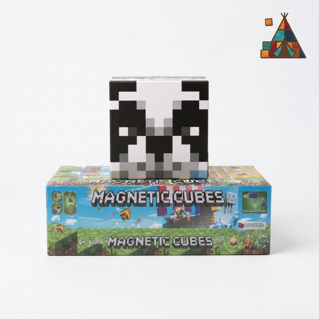 Minecraft Magnetic Cubes Panda igračka magnetne kocke za decu magnetne kocke 120 komada sa svetlom