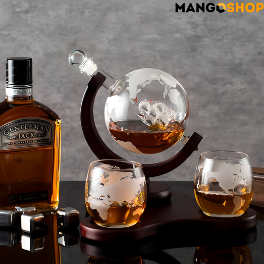 Globus dekanter sa čašama za viski