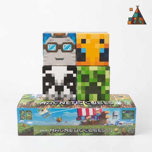 Minecraft Magnetic Cubes komplet svih figura Panda Creeper Pčela Ghost. Minecaft magnetne kockice 120 komada