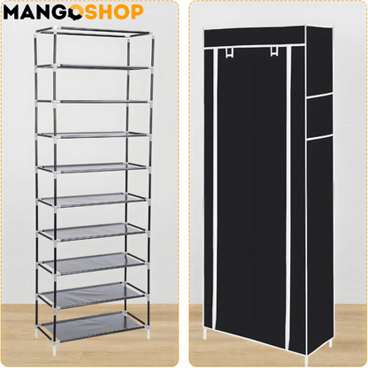 Prenosivi stalak za cipele sa pokrivačem - do 18 pari obuće