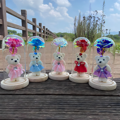 Romantična LED lampa sa ružom i medom