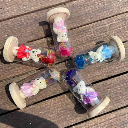 Romantična LED lampa sa ružom i medom