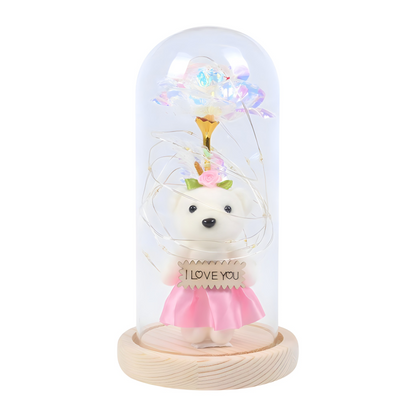 Romantična LED lampa sa ružom i medom