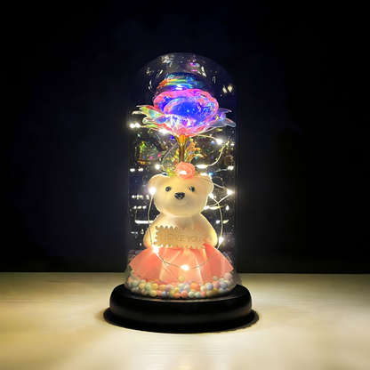 Romantična LED lampa sa ružom i medom