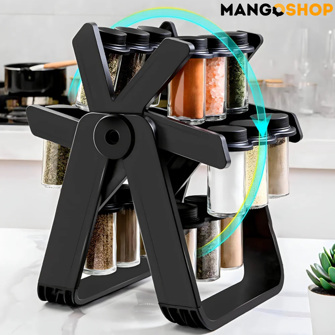 Rotirajući stalak za začine + 18 teglica