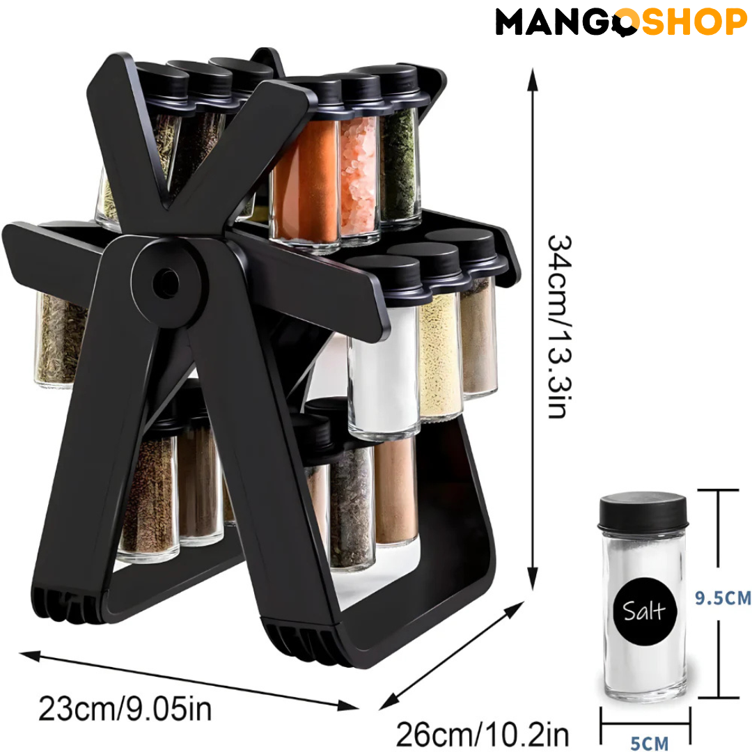 Rotirajući stalak za začine + 18 teglica