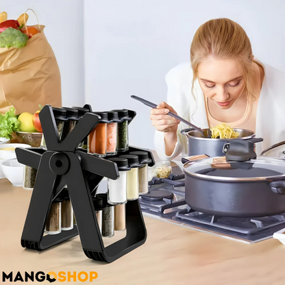 Rotirajući stalak za začine + 18 teglica