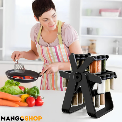 Rotirajući stalak za začine + 18 teglica