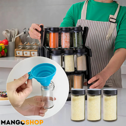 Rotirajući stalak za začine + 18 teglica