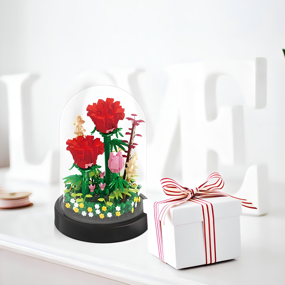 Set kockica za sklapanje ruža sa postoljem i kupolom - 596 delova