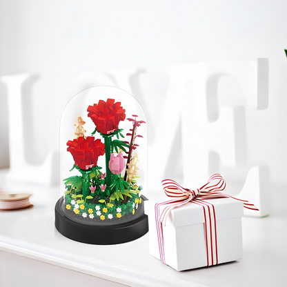 Set kockica za sklapanje ruža sa postoljem i kupolom - 596 delova