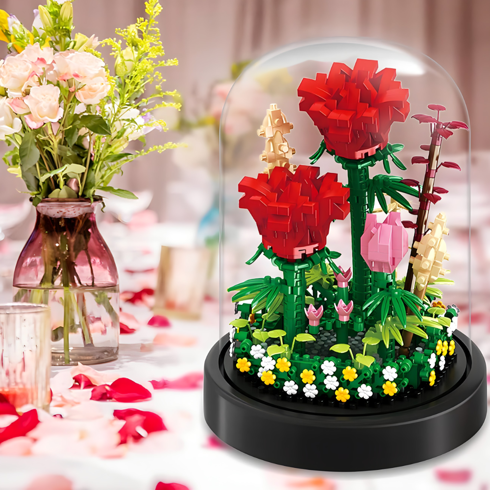 Set kockica za sklapanje ruža sa postoljem i kupolom - 596 delova