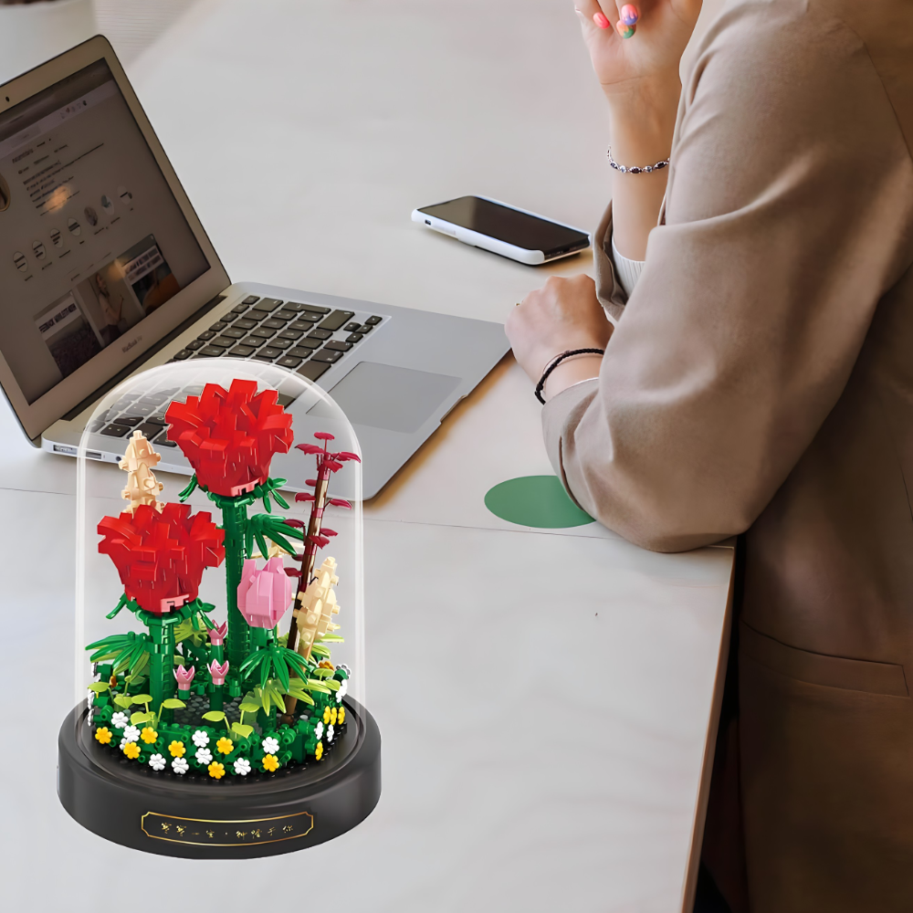 Set kockica za sklapanje ruža sa postoljem i kupolom - 596 delova