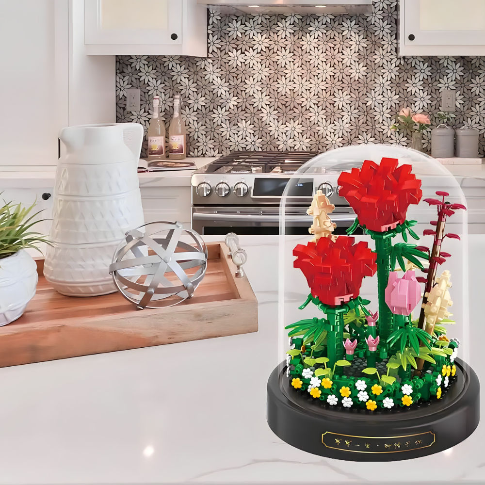 Set kockica za sklapanje ruža sa postoljem i kupolom - 596 delova