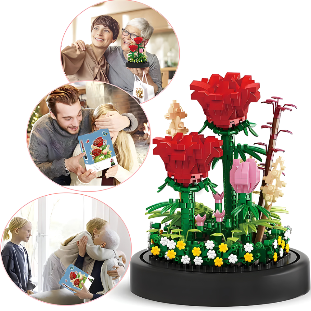 Set kockica za sklapanje ruža sa postoljem i kupolom - 596 delova