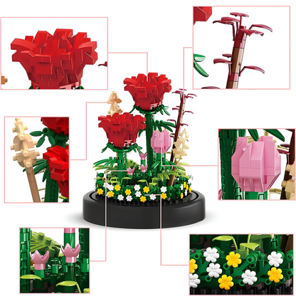 Set kockica za sklapanje ruža sa postoljem i kupolom - 596 delova