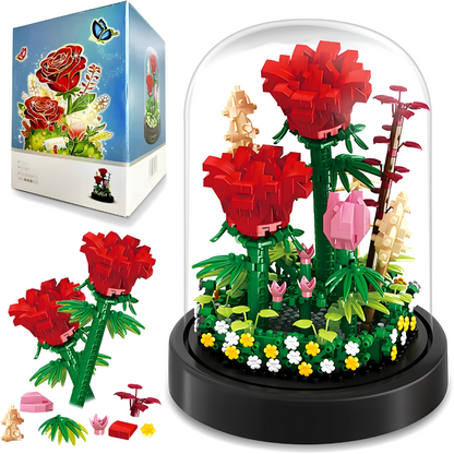 Set kockica za sklapanje ruža sa postoljem i kupolom - 596 delova