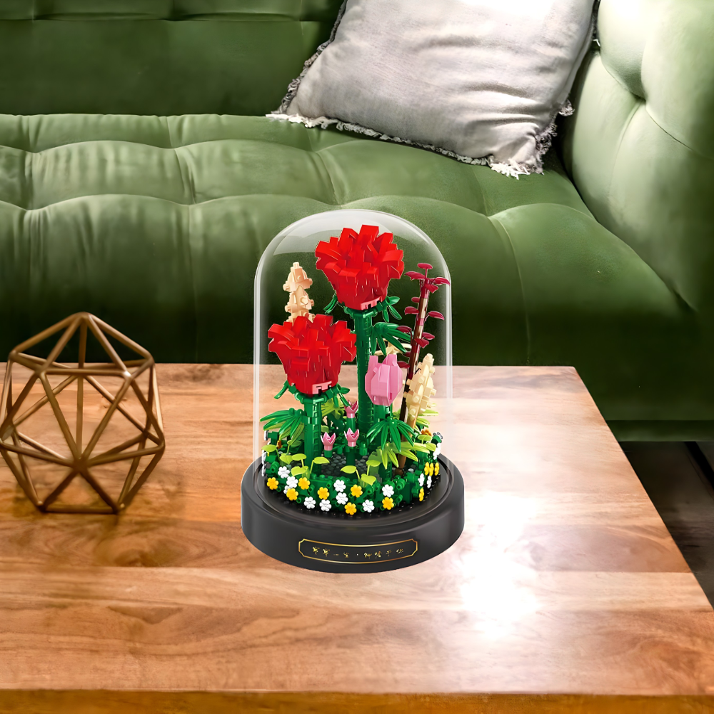 Set kockica za sklapanje ruža sa postoljem i kupolom - 596 delova