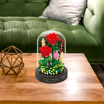 Set kockica za sklapanje ruža sa postoljem i kupolom - 596 delova