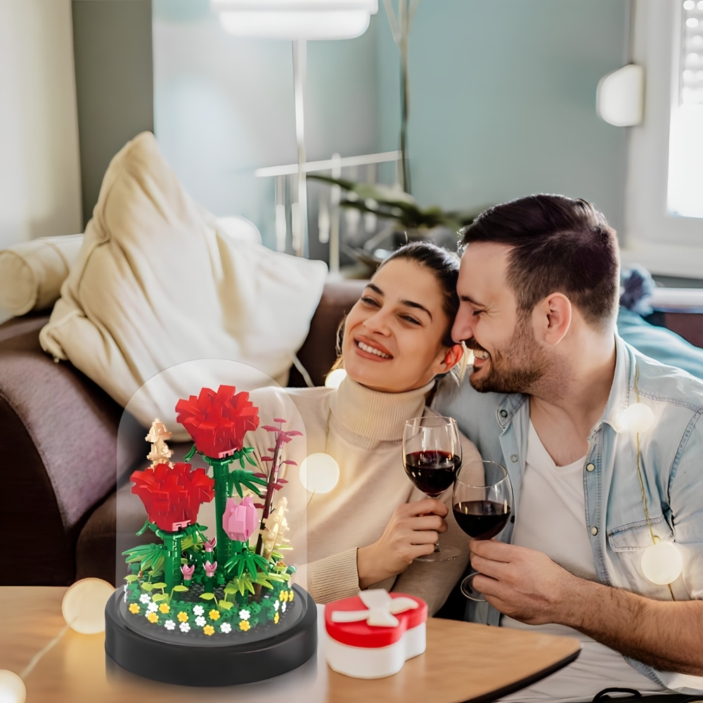 Set kockica za sklapanje ruža sa postoljem i kupolom - 596 delova