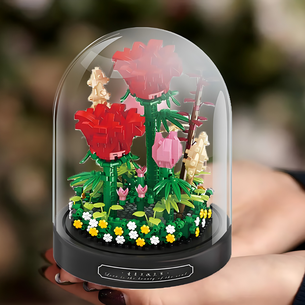 Set kockica za sklapanje ruža sa postoljem i kupolom - 596 delova