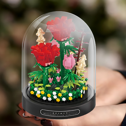 Set kockica za sklapanje ruža sa postoljem i kupolom - 596 delova