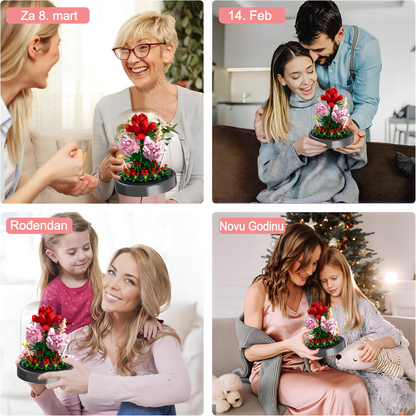 Set kockica za sklapanje ruža sa postoljem i kupolom - 596 delova