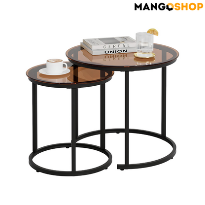 Set okruglih staklenih stočića