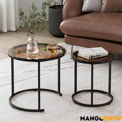 Set okruglih staklenih stočića