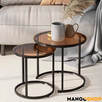 Set okruglih staklenih stočića