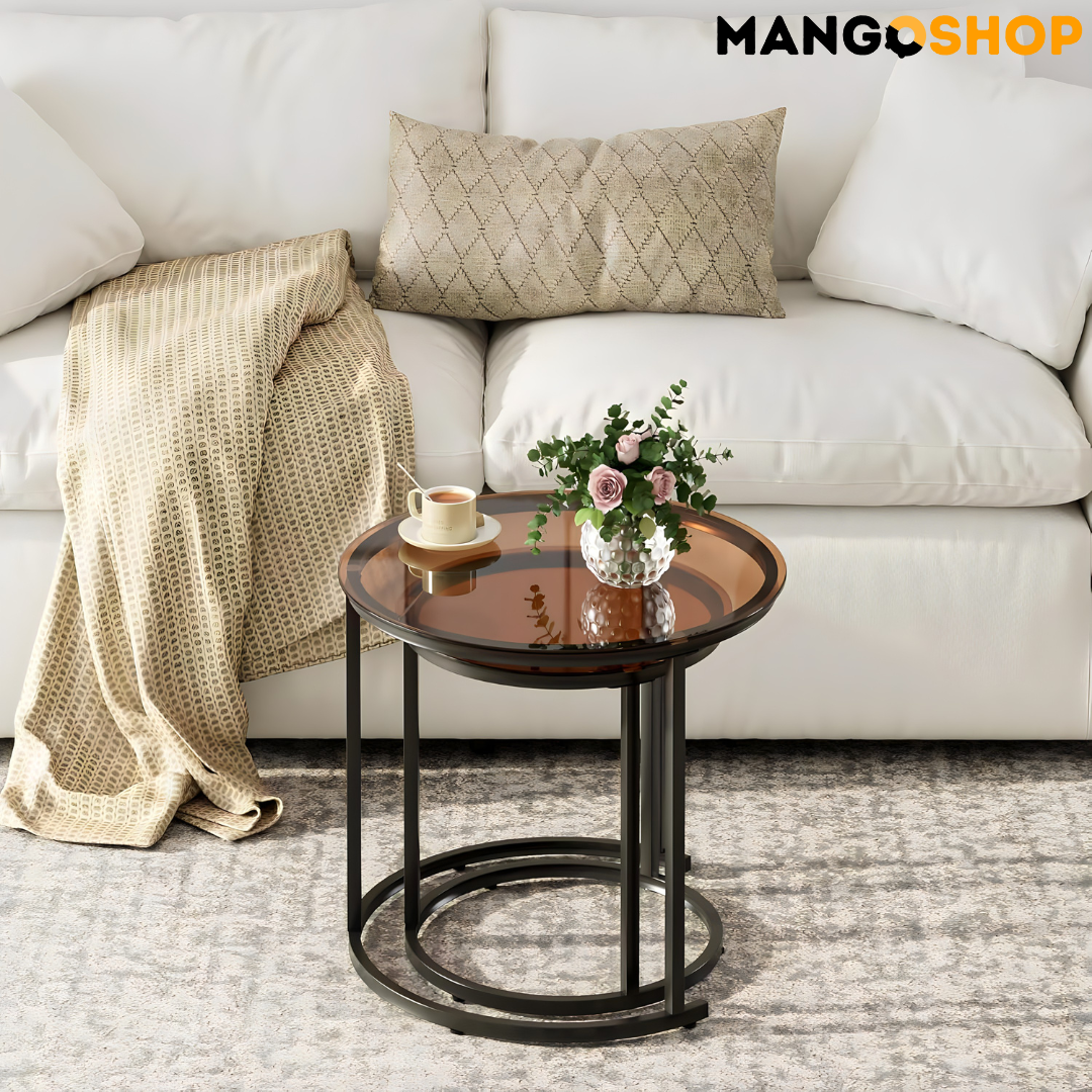 Set okruglih staklenih stočića