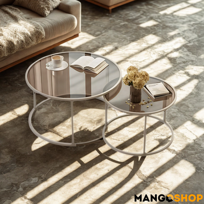 Set okruglih staklenih stočića