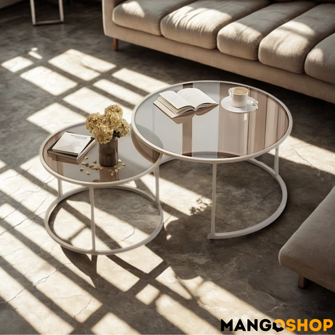 Set okruglih staklenih stočića