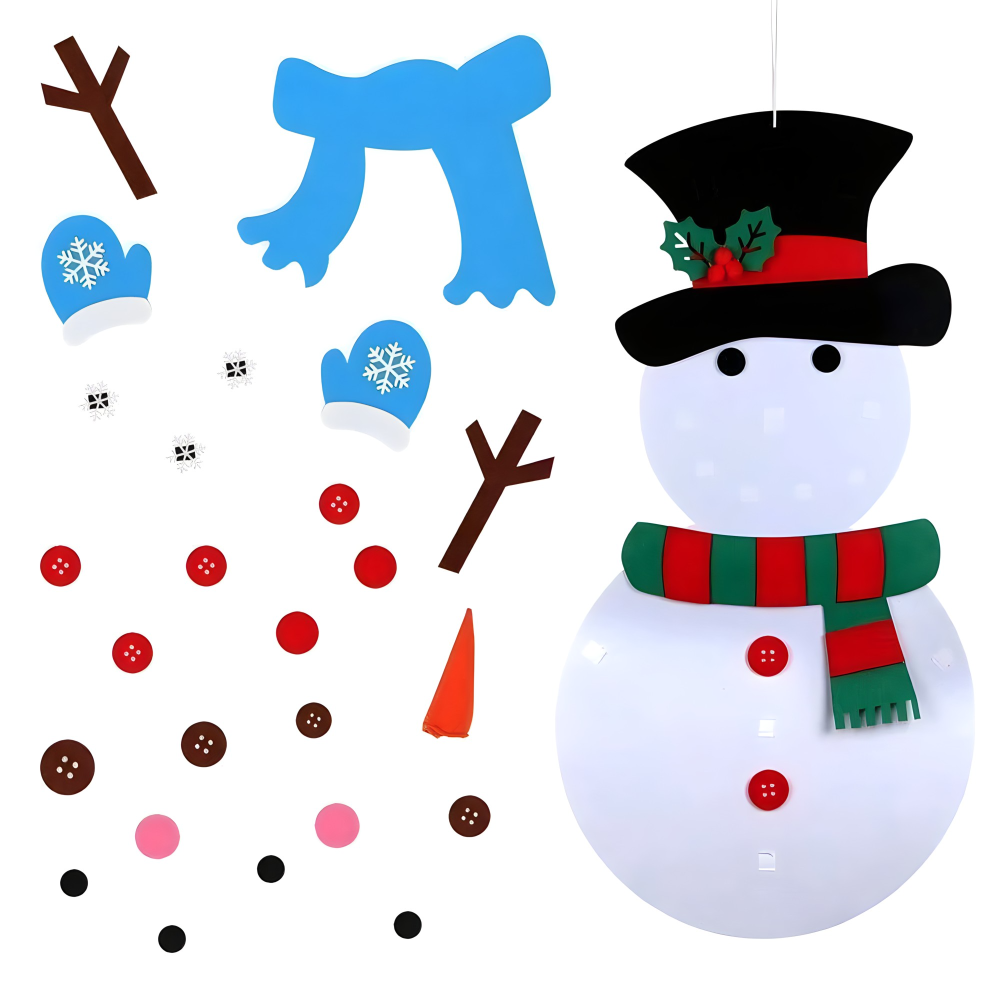 Sneško Belić sa čičak ukrasima - Novogodišnja dekoracija za zid