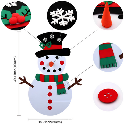 Sneško Belić sa čičak ukrasima - Novogodišnja dekoracija za zid