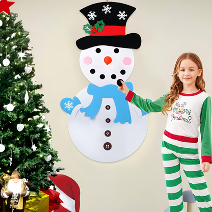 Sneško Belić sa čičak ukrasima - Novogodišnja dekoracija za zid