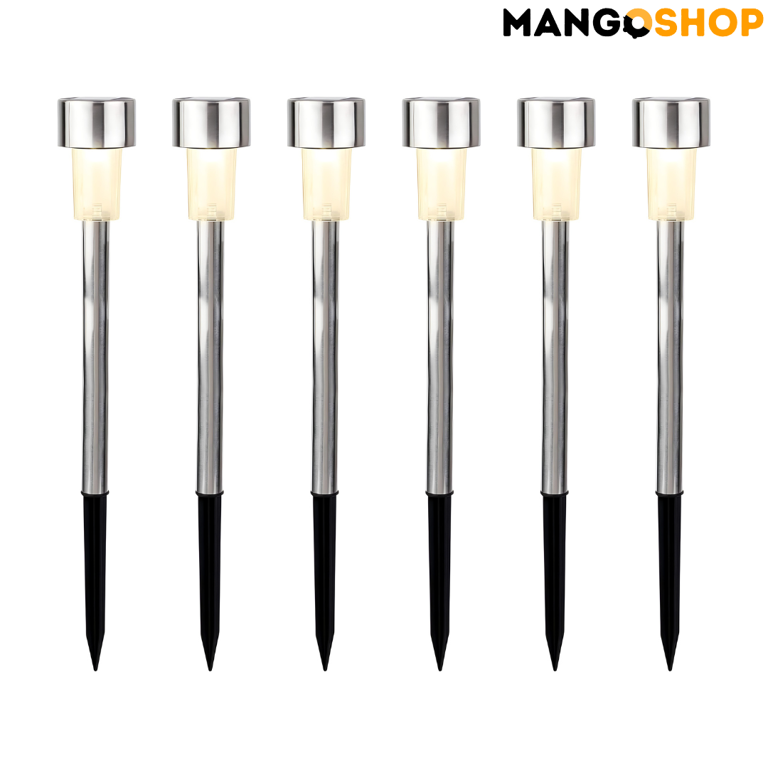 Solarne lampe od nerđajućeg čelika 6 komada