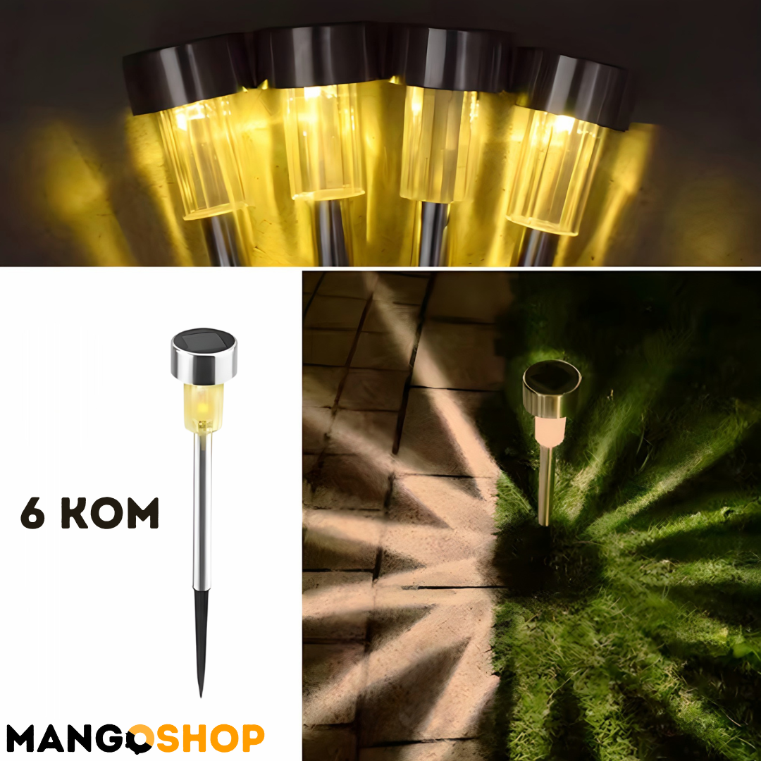 Solarne lampe od nerđajućeg čelika 6 komada